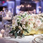 Romantic blush pink wedding table